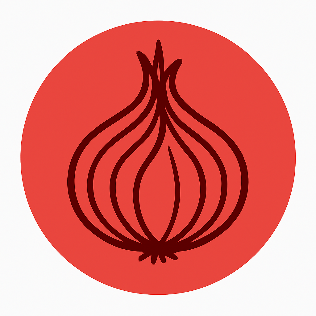 Icona stilizzata di cipolla rossa, simbolo del brand Perla Rossa di Siurgus